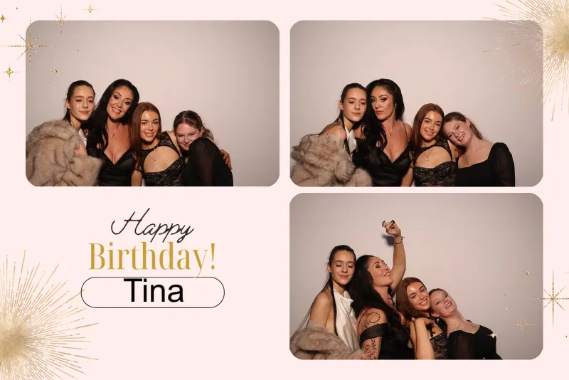 Guests celebrating a milestone birthday party with a photo booth in Ireland