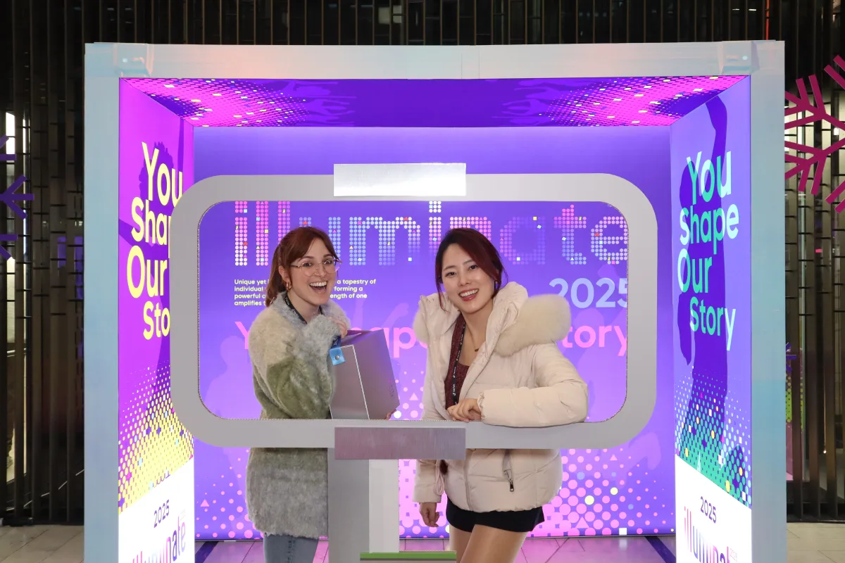 Branded photo booth experience at a trade show exhibition in Ireland